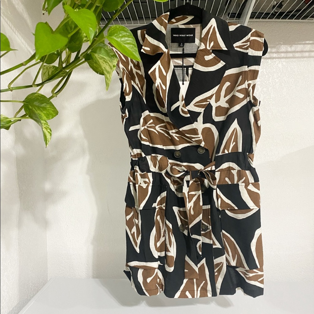 NWT Who What Wear Woodcut Leaf Print Jacket